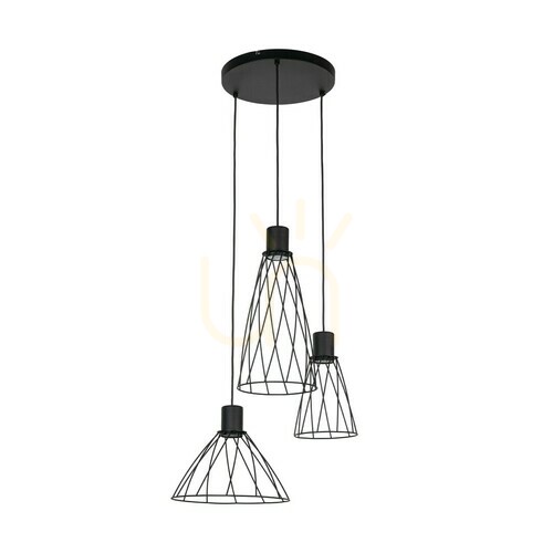 Kontrola Černá závěsná lampa Modesto 3 Circle