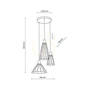 Závěsná lampa Modesto Wood Pine 3 Circle small 7