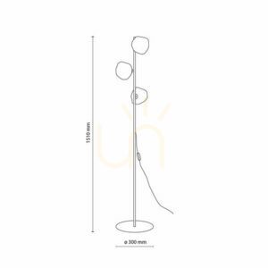 Hnědá stojací lampa Lava 3 Xg9 small 7