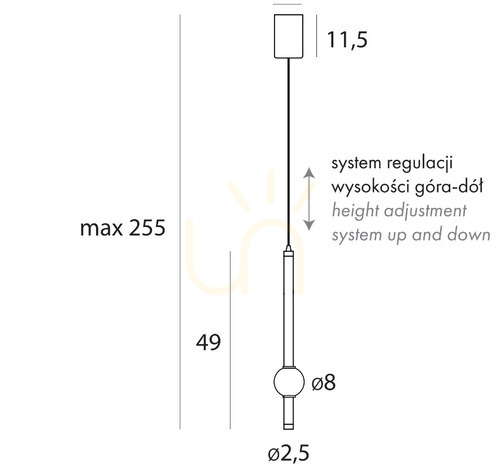 Kontrola Závěsné svítidlo Max Light Verdes P0611 černé 8 cm hliník přírodní kámen