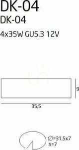 Zapuštěné halogenové svítidlo Max Light White DK-04 WH bílé 4x GU5.3 small 0