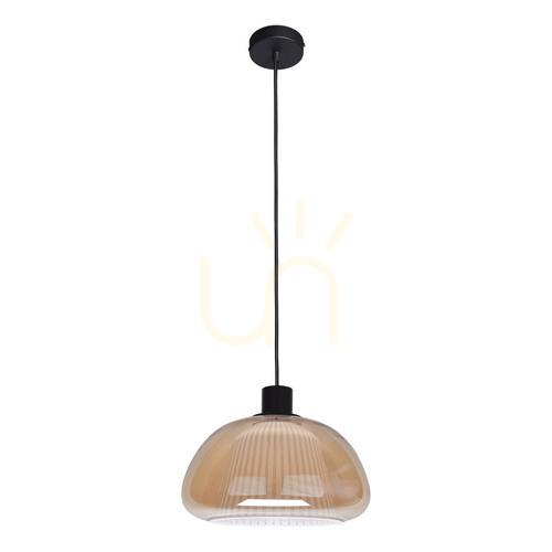 Kontrola Závěsná lampa Italux Apiro E27 černá/amber PND-84638-BK-AMB