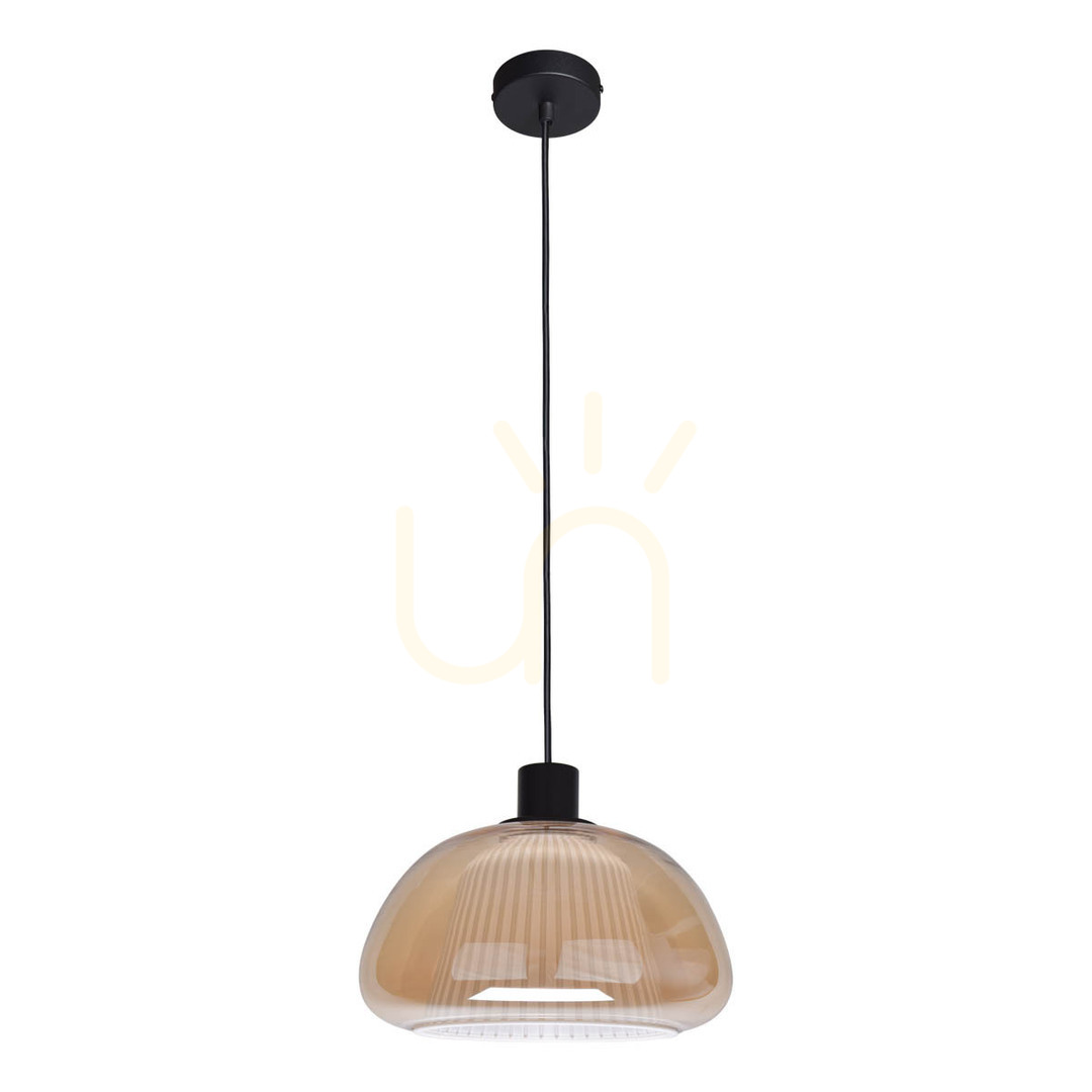 Kontrola Závěsná lampa Italux Apiro E27 černá/amber PND-84638-BK-AMB Závěsná lampa Italux Apiro E27 černá/amber PND-84638-BK-AMB