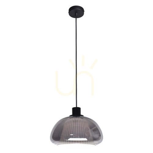 Kontrola Závěsná lampa Italux Apiro černá kouřové sklo E27 PND-84638-BK-SG