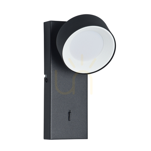Kontrola LED nástěnné svítidlo Italux Fonten černé pískované 1,8 W 4000 K IP20 WL-47380-1-BK