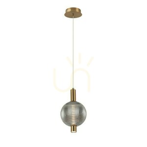 Závěsné LED svítidlo Italux Lenti, zlaté s kouřovým sklem, 15 cm, PND-83631-1-BRO-SG small 2
