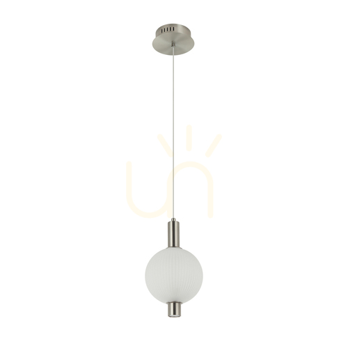 Kontrola Závěsné svítidlo Italux Lenti LED 7W 3000K stříbrné s bílým stínidlem PND-83631-1-SC-WH
