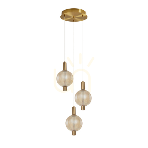 Kontrola Závěsné LED svítidlo Italux Lenti Amber zlaté PND-83631-3-AB-AMB