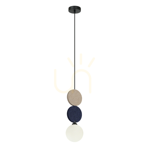 Kontrola Závěsná lampa Italux Andrea G9 béžová/modrá, IP20, PND-59779C-1S-MLTI