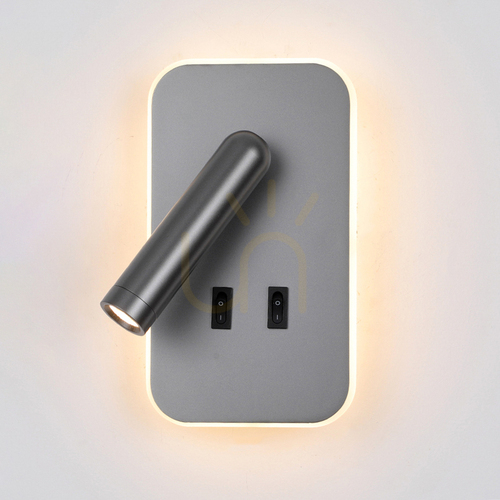 Kontrola Nástěnné LED světlo Italux Doria šedé 8W 3000K WL-83957-1-GR