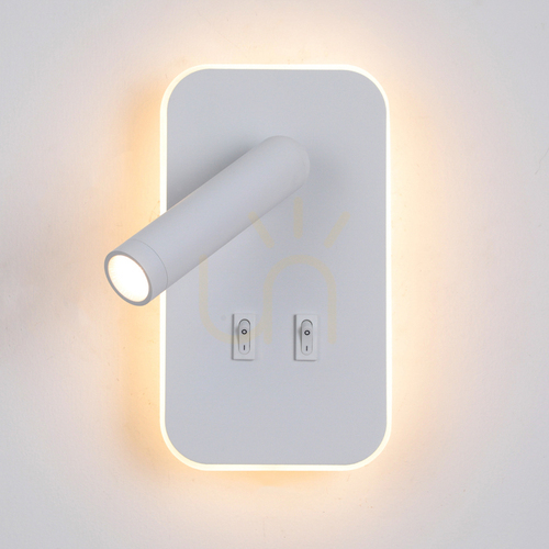 Kontrola Nástěnné svítidlo k posteli DORIA LED, bílé, 2 body s lampičkou na čtení, Italux WL-83957-1-WH