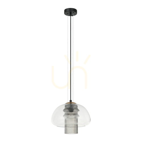 Kontrola Závěsné světlo Italux Feder černé E27 25 cm PND-61001C-BK