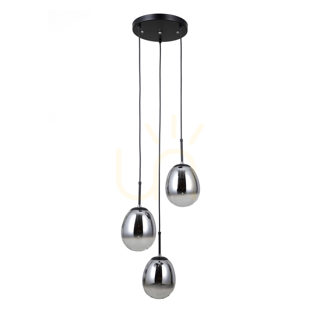 Kontrola Závěsná lampa Italux Meolo 3xE14 černá kouřové sklo PND-40825-3-BK Závěsná lampa Italux Meolo 3xE14 černá kouřové sklo PND-40825-3-BK