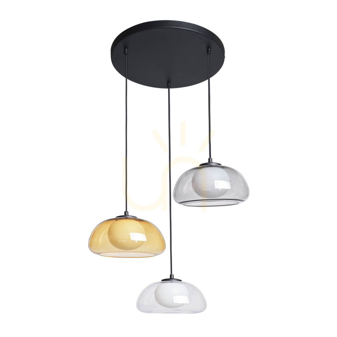 Kontrola Závěsná lampa Italux Ainale 3xG9 černá sklo Ø40 cm PND-54637-3-BK-SG Závěsná lampa Italux Ainale 3xG9 černá sklo Ø40 cm PND-54637-3-BK-SG