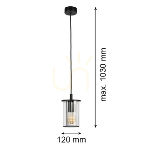 Závěsné světlo ARGON NORFOLK černé IP44 8751 small 5