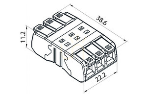 CMK-653 3x0,2-2,5mm2 rychlospojka s průchozí pákou, bez nutnosti zapracování konců small 1