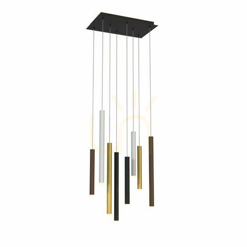Kontrola Lustr Mantra CALA 8083 LED 48W 3000K 3360lm 8 závěsů bílý černý zlatý corten 50x30 cm