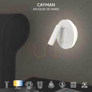 Nástěnné LED svítidlo na čtení Mantra CAYMAN 6080, matná bílá, 3000 K small 3