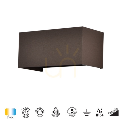 Kontrola Venkovní nástěnné svítidlo Mantra DAVOS 8608 Corten LED 24W 2700K IP54
