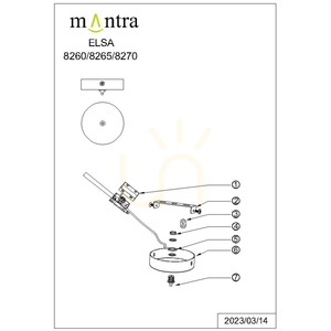 Bílá stropní rozeta Mantra ELSA 8260 pro jeden závěs, Ø10 cm small 2