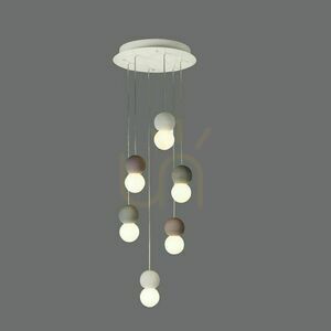 Lustr GALAXIA 7622 Mantra 6xE27 beton, bílá a červená 40 cm small 1