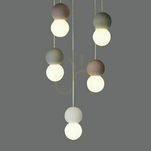 Lustr GALAXIA 7622 Mantra 6xE27 beton, bílá a červená 40 cm small 2