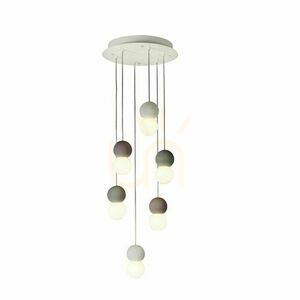 Lustr GALAXIA 7622 Mantra 6xE27 beton, bílá a červená 40 cm small 0