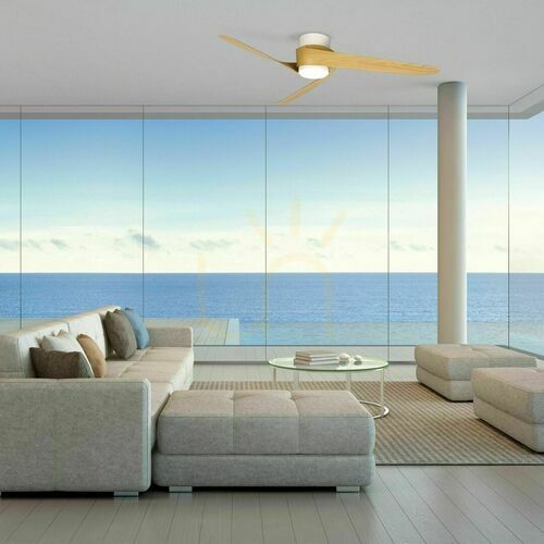 Kontrola Stropní ventilátor se světlem LED Mantra Groenland M bílo-dřevěný 122 cm 8710