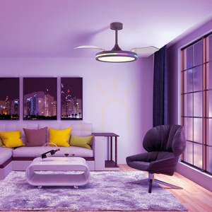 Stropní ventilátor s LED osvětlením Mantra NORTH 8730, černý, výsuvné lopatky small 3