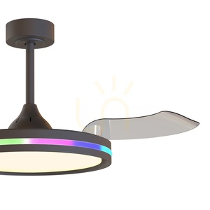 Stropní ventilátor s LED osvětlením Mantra NORTH 8730, černý, výsuvné lopatky small 6
