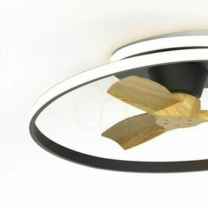 Stropní ventilátor s LED osvětlením Mantra OCEAN 8236, černý, lopatky v dekoru dřeva small 1