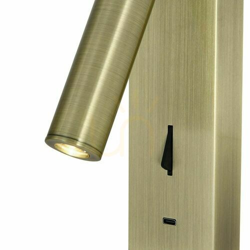Kontrola Nástěnné svítidlo na čtení Mantra TARIFA III 8987 LED 3W 3000K mosaz s nabíječkou USB-C