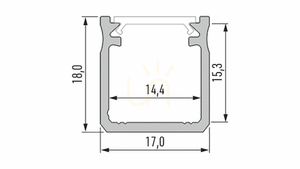 LED LUMINES typ profilu Y RAL1923 matný. 2 m small 1