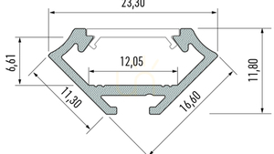 LUMINES LED profil typ C RAL1923 matný. 2 m small 1