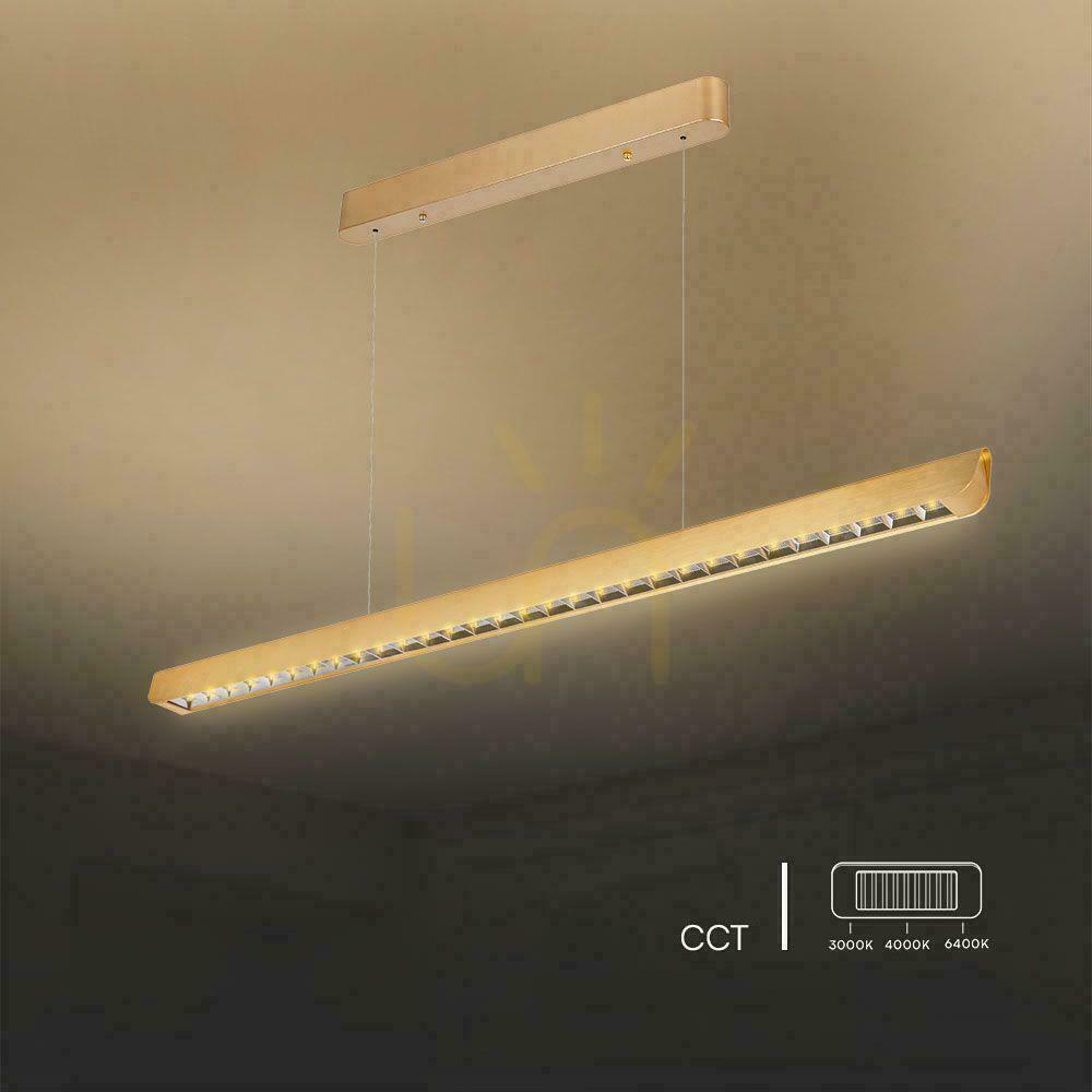 Kontrola V-TAC LED lineární svítidlo SAMSUNG CHIP LIFUD Driver 36W 60st CCT Pendant 120cm Gold MAT VT-7-36 2880lm V-TAC LED lineární svítidlo SAMSUNG CHIP LIFUD Driver 36W 60st CCT Pendant 120cm Gold MAT VT-7-36 2880lm