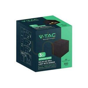V-TAC 9W LED COB Solární nástěnné svítidlo Black Cube 15x15cm IP65 Senzor pohybu VT-409CCT 3000K-4000K-5000K 800lm. small 5
