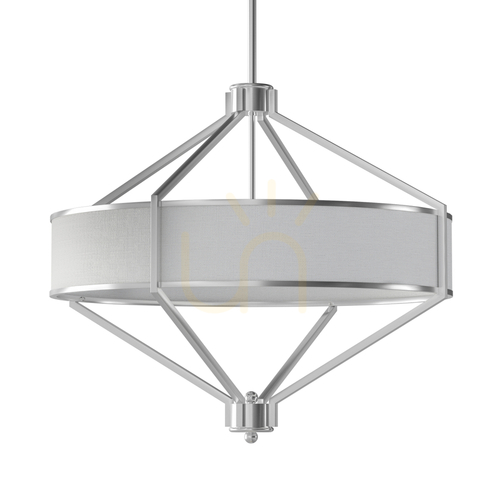 Kontrola Závěsná lampa Zundo bílá krémová saténový nikl 4xE27 60 cm Open Design Highlights