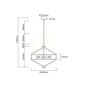 Závěsná lampa Zundo bílá krémová saténový nikl 4xE27 60 cm Open Design Highlights small 2