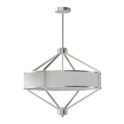 Kontrola Závěsná lampa Zundo bílá krémová saténový nikl 4xE27 60 cm Open Design Highlights