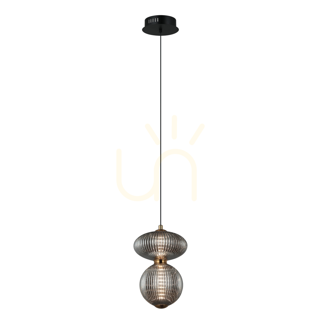 Kontrola Závěsné svítidlo Italux Nico 2x LED kouřové sklo černé PND-8545-2B-AB-SG Závěsné svítidlo Italux Nico 2x LED kouřové sklo černé PND-8545-2B-AB-SG