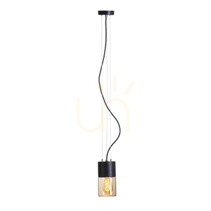 Rendl R14130 Venkovní závěsné svítidlo Quinn, Ip54, černé jantarové sklo small 0