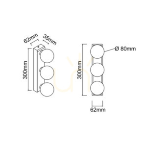 Nástěnné svítidlo Merino Open Design Highlights chrom bílé opálové IP44 300 mm small 3