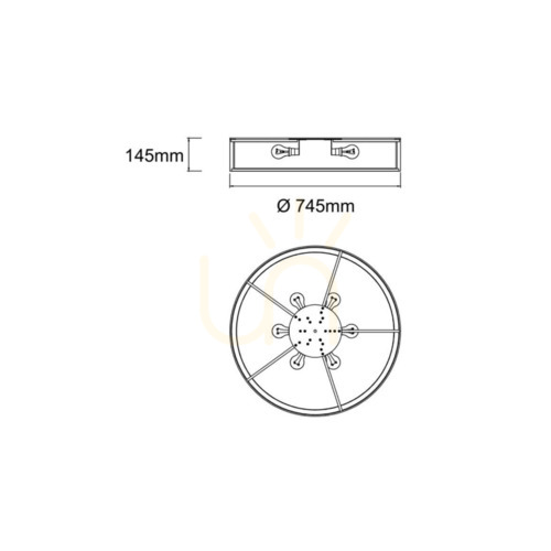 Kontrola Plafon Zalindro Open Design Highlights chromové sklo E27 6x15W 745 mm