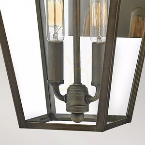 Střední nástěnná lucerna Palma - 2 světelné zdroje - leštěný bronz Elstead small 2
