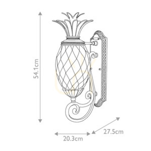 Venkovní nástěnná lucerna Elstead Hinkley PLANTATION M ananas, černá Museum Black, E27 40 W, IP44, 54 cm small 5