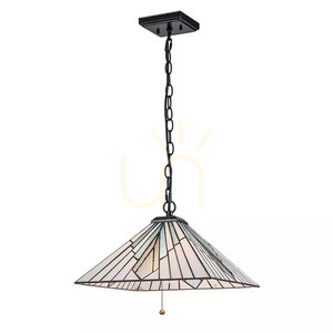 Závěsné svítidlo Elstead ALDERLEY TF-ALDERLEY-P vitráž Tiffany 38 cm, vintage bronz, 1xE27, tahový vypínač small 0