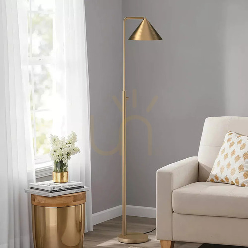 Kontrola Stojací lampa Remyck - 1 světelný zdroj - kartáčované zlato Elstead