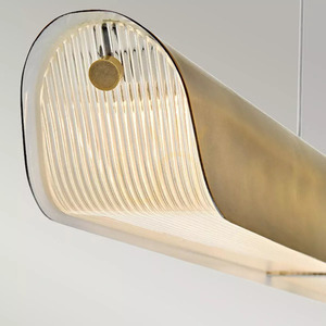 Lineární závěsné svítidlo Hinkley Arco LED 117 cm mosaz Heritage Brass - Elstead small 2