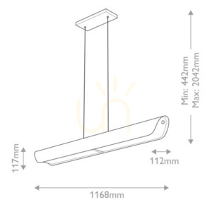 Lineární závěsné svítidlo Hinkley Arco LED 117 cm mosaz Heritage Brass - Elstead small 7