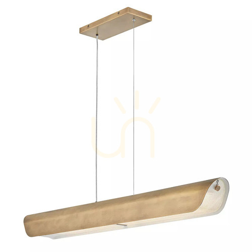 Kontrola Lineární závěsné svítidlo Hinkley Arco LED 117 cm mosaz Heritage Brass - Elstead
